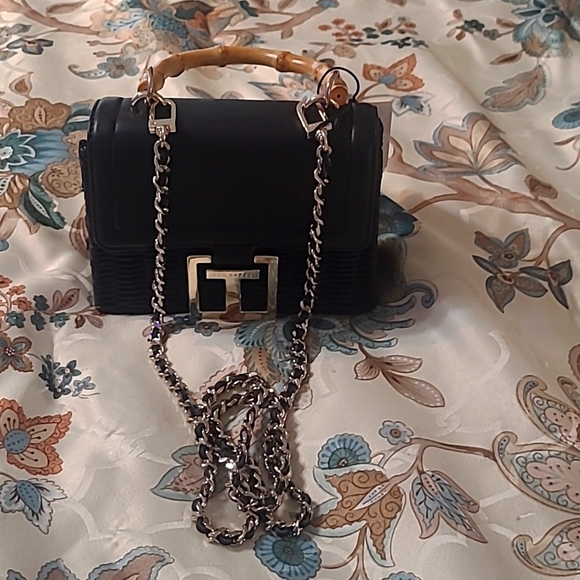 Ted Baker Handbags - Ted Baker Raffia and leather crossbody bag with bamboo handle